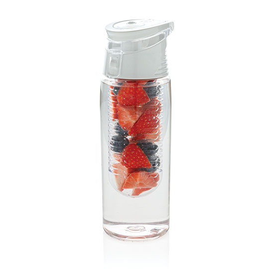 Бутылка для воды 'Fresh and tasty' с контейнером для фруктов (разные цвета) / Белый 365166 - фото 1
